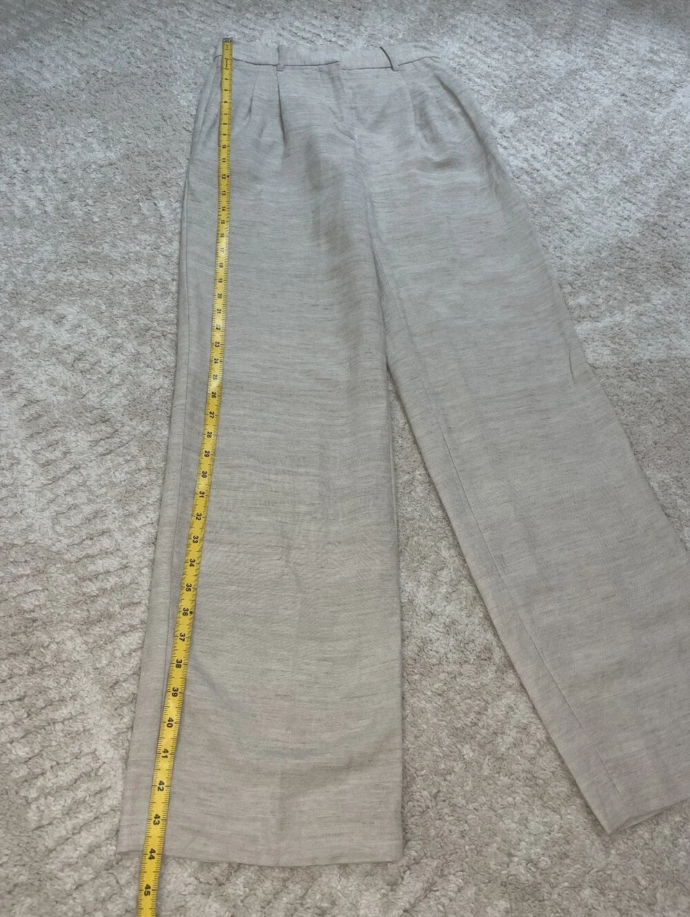 Aritzia Wide-Leg High-Rise Linen-Blend Pants in Light Oat Size 4